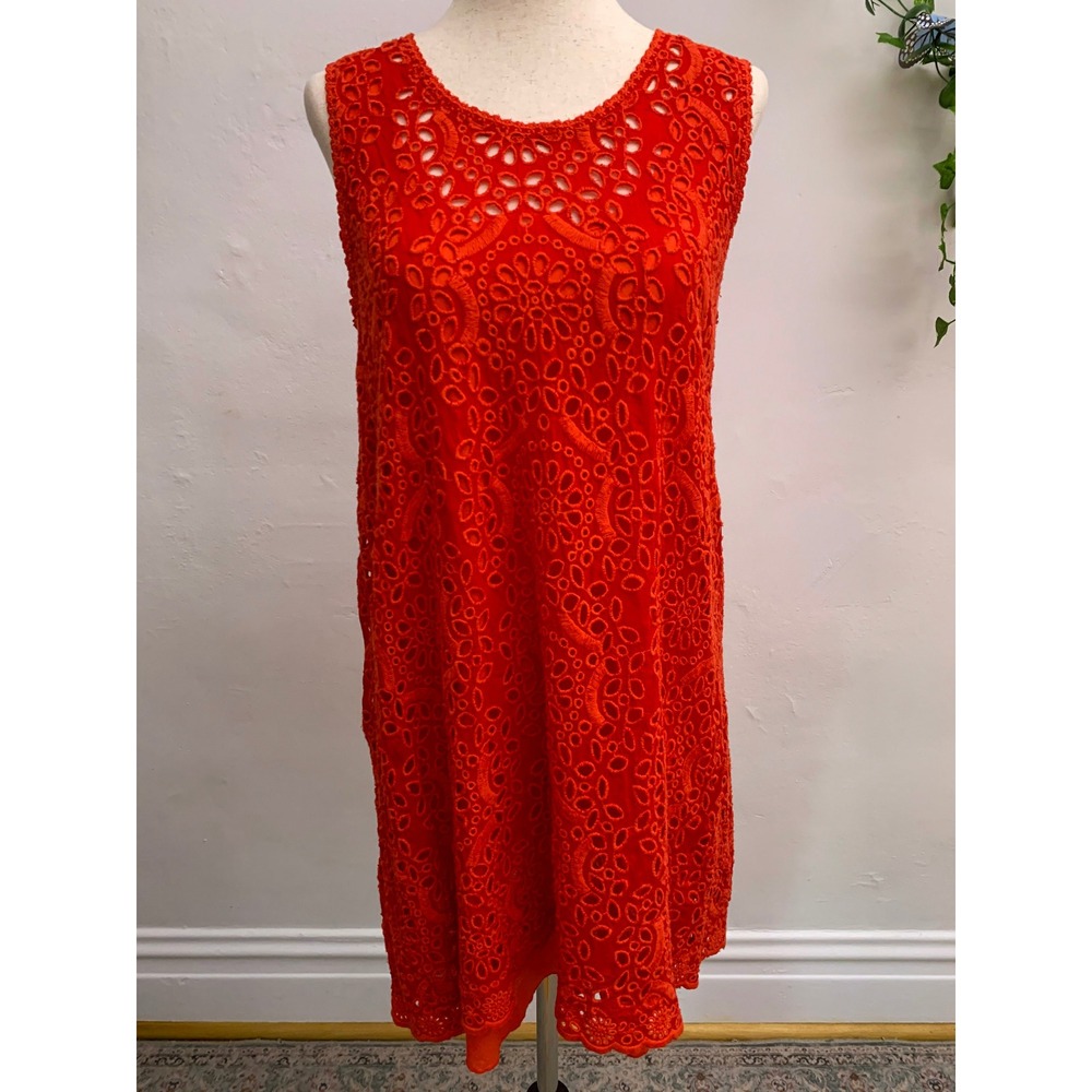 Johnny Was Red Tunic Mini Dress